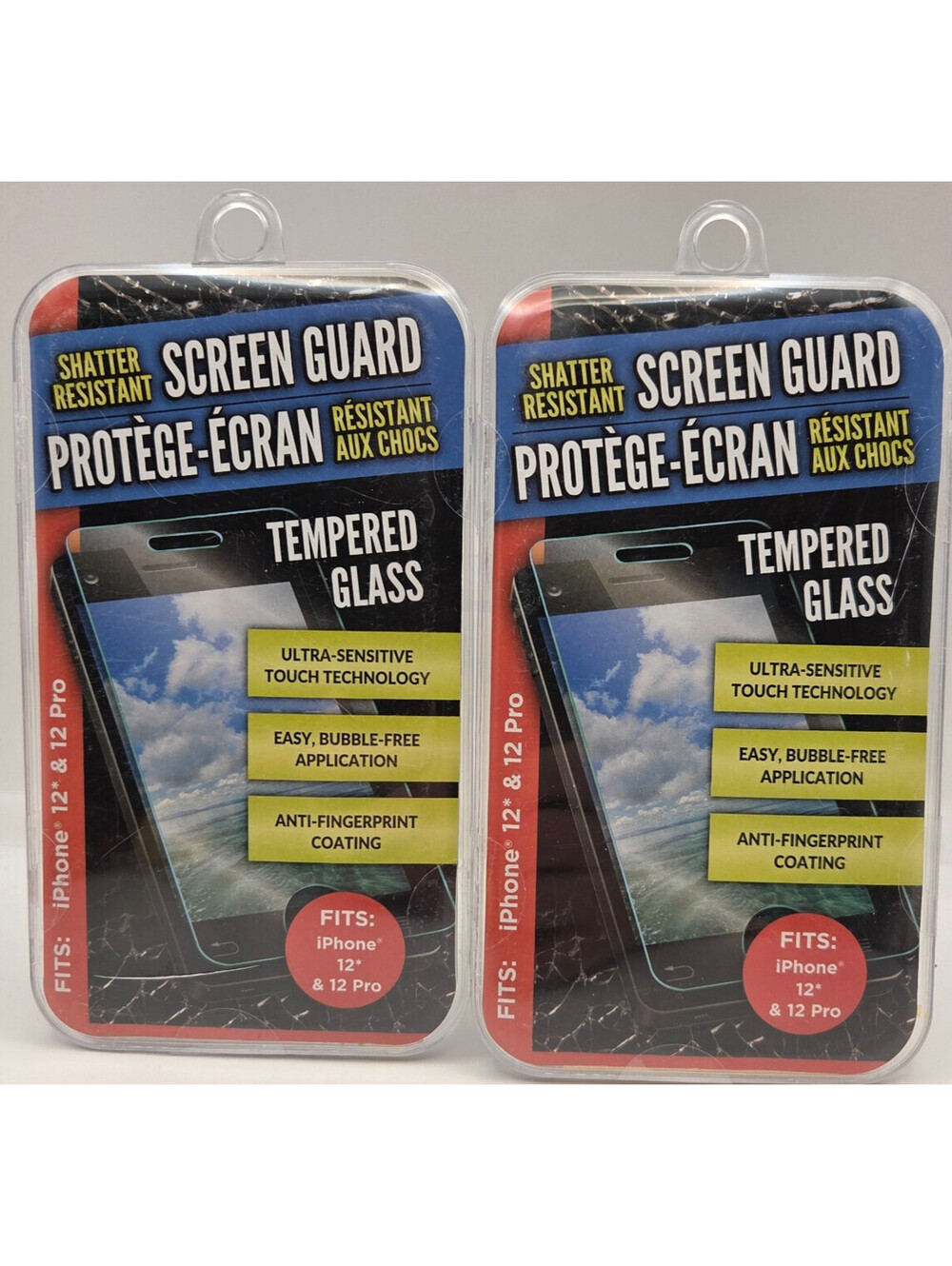 iPhone 12 / 12 Pro Tempered Glass Screen Protector 2 Pack Clear Guard